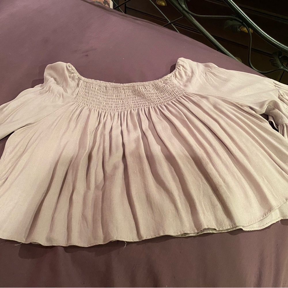 Pale lavender flowy boho blouse!